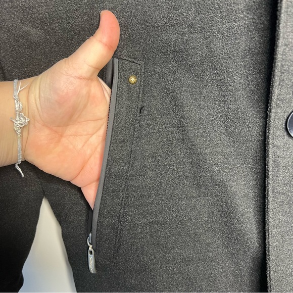 Megamod cashmere grey button front peacoat made in Turkey size medium - Picture 7 of 13